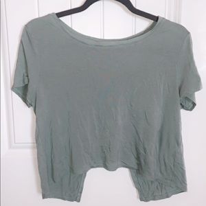 Cute Open back t-shirt/partial crop top